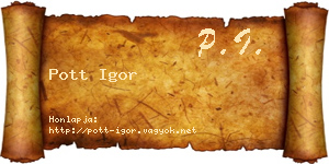 Pott Igor névjegykártya
